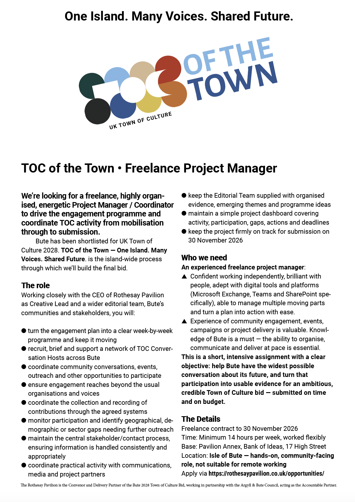 Project Manager recruitment details